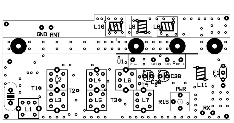 PCB top of 144 MHz transmitter